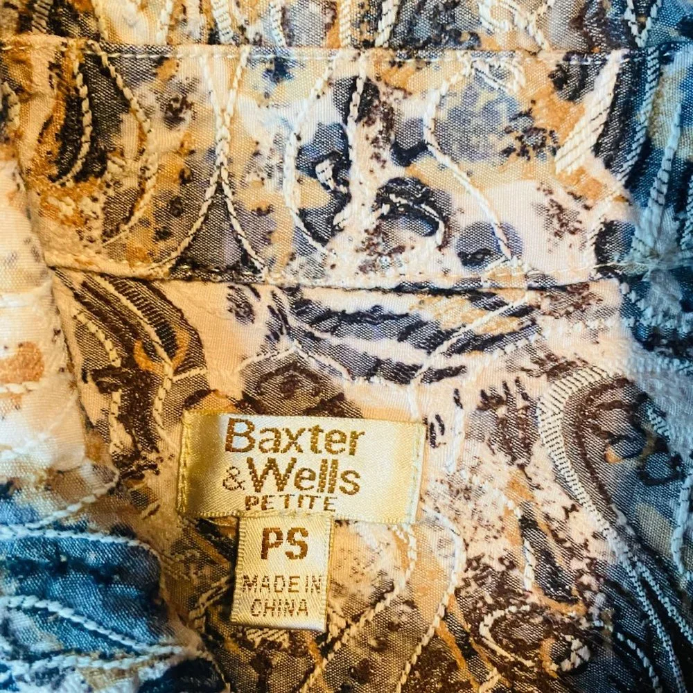Baxter & Wells Petite size PS button front multicolor jacket - Picture 3 of 6